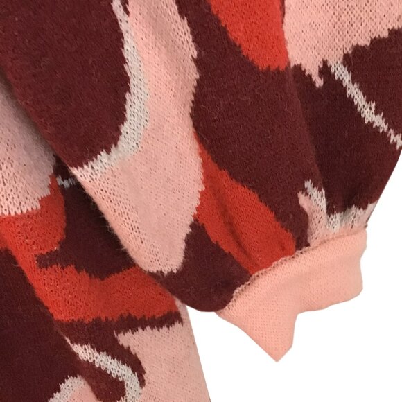 Farm Rio Flower Wool Knit Mini Christmas Holiday Sweater Dress NWOT - Picture 6 of 13